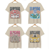 Vintage College Football Sand T-shirt, Vintage T-shirt All Teams NCAA, Classic Sport T-shirt, Gifts For Sport. Cotton