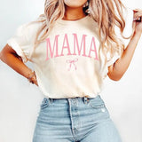 Vintage Coquette Mama Shirt, Unisex Cotton For Men, Casual Polyeste Crewneck Shortsleeve