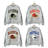 Vintage Football Team Sweatshirt In Ash Grey - Classic Style for Every Football Fan