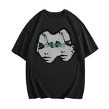Vintage Goth Men's Letter And Faces Graphic Tee, Sweatshirt, Hoodie Gift For Women Top Womenswear Underwear Cotton Polyester T-Shirt