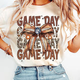 Vintage UNC Football Coquette Bow Game Day Shirt, Gameday Women's Sweatshirt Cotton Fit Top Womenswear Embroidered Flat Hoodie Mum Printed Spandex