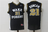 Wake Forest Demon Deacons Black #21 Tim Duncan Style 2