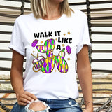 Walk It Like A Dog Mardi Gras T-Shirt, Mardi Gras Balloon Dog Shirt, Fleur De Lis Tee, Mardi Gras Carnival Party Tee, Louisiana Mardi Gras Shirt.