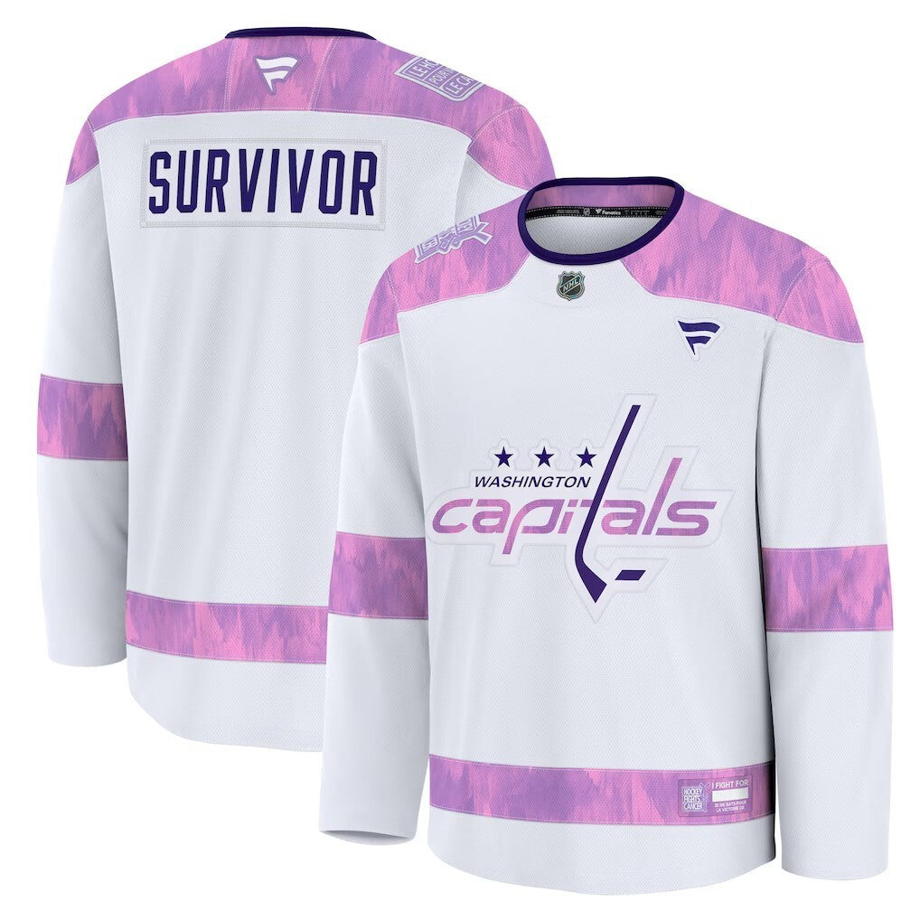 Washington Capitals Fanatics Hockey Fights Cancer Practice Jersey - White