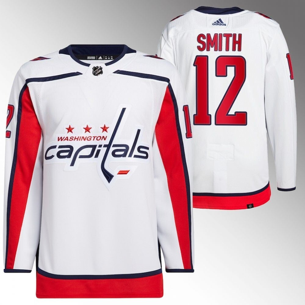 Washington Capitals #12 Craig Smith White Away Jersey