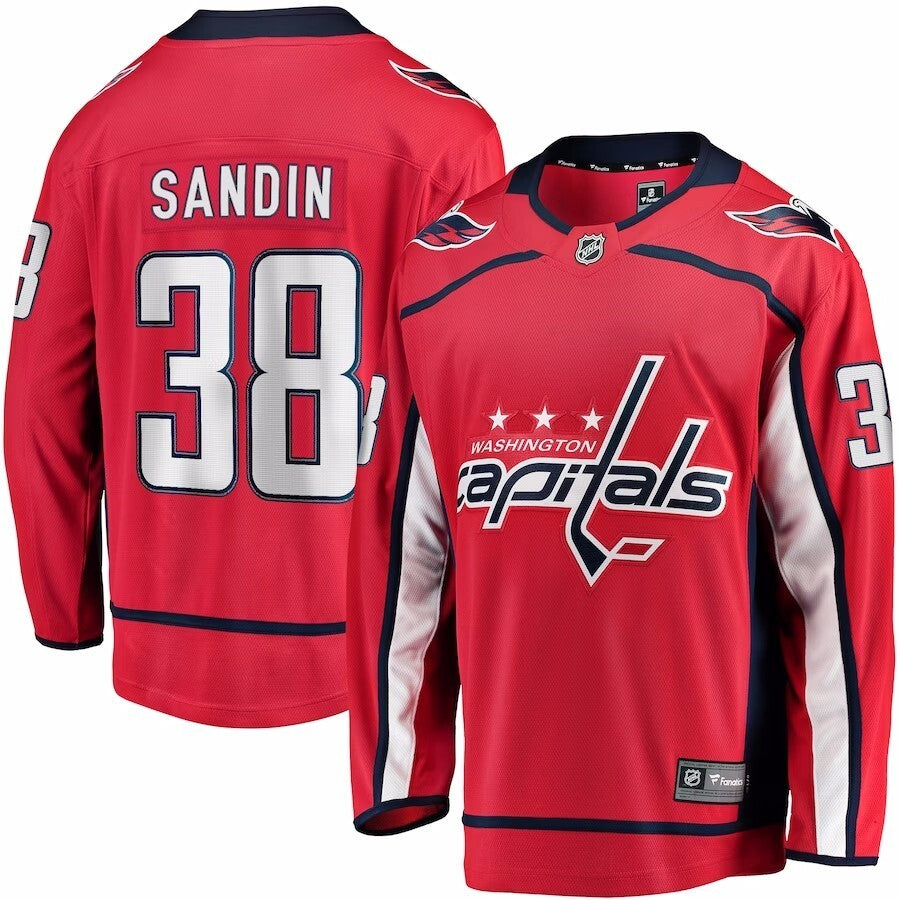 Washington Capitals #38 Rasmus Sandin Branded Home Breakaway Jersey - Red