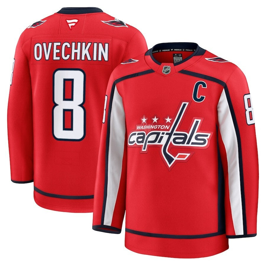 Washington Capitals #8 Alexander Ovechkin Home Premium Jersey - Red