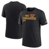 Washington Commanders Black Overlap Lockup Tri-Blend T-Shirt