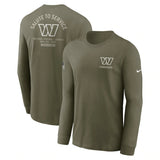 Washington Commanders Olive 2025 Salute to Service Sideline Long Sleeve T-Shirt