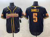 Washington Commanders #5 Jayden Daniels Redskins Black Collaboration