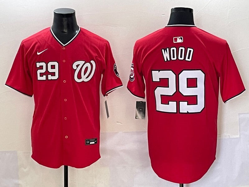 Washington Nationals #29 James Wood Nationals Adult Style 3