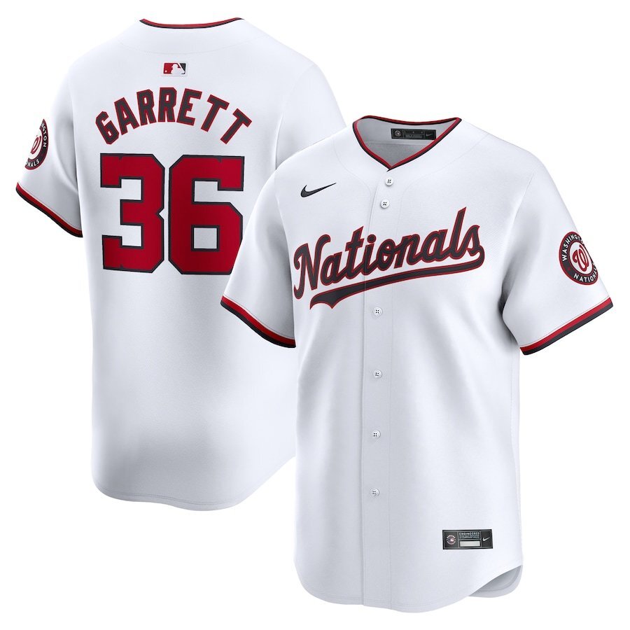 Washington Nationals #36 Stone Garrett Home Limited Player Jersey - White Style 2