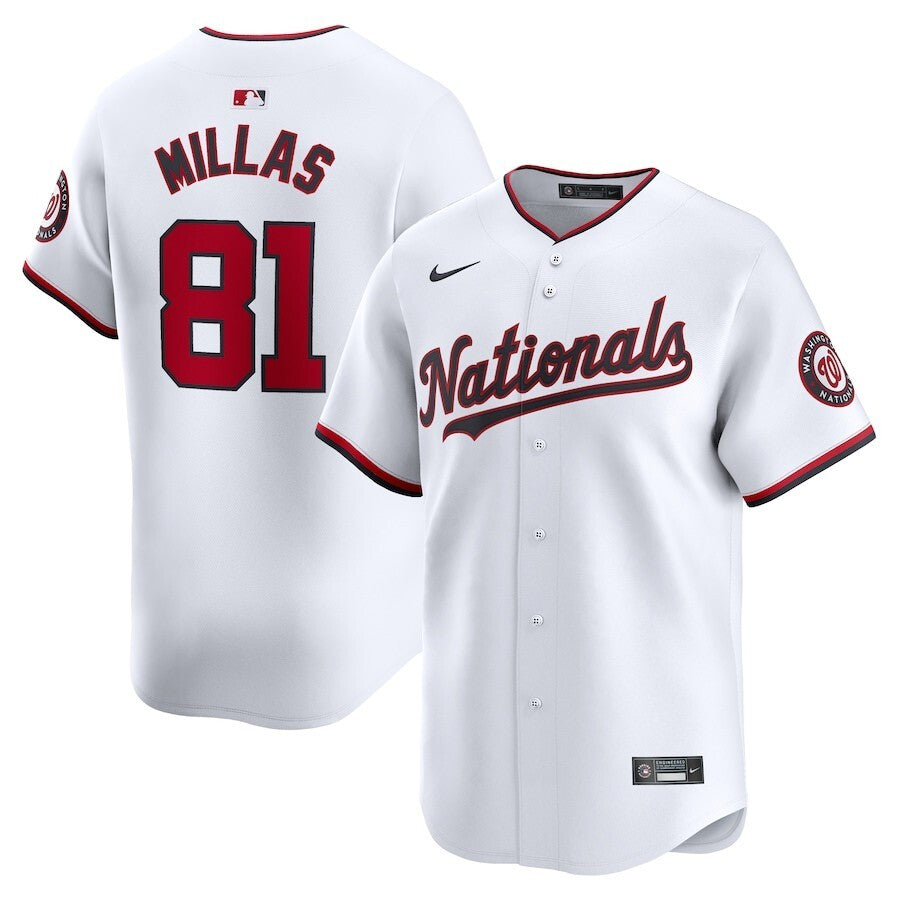 Washington Nationals #81 Drew Millas Home Limited Player Jersey - White Style 1