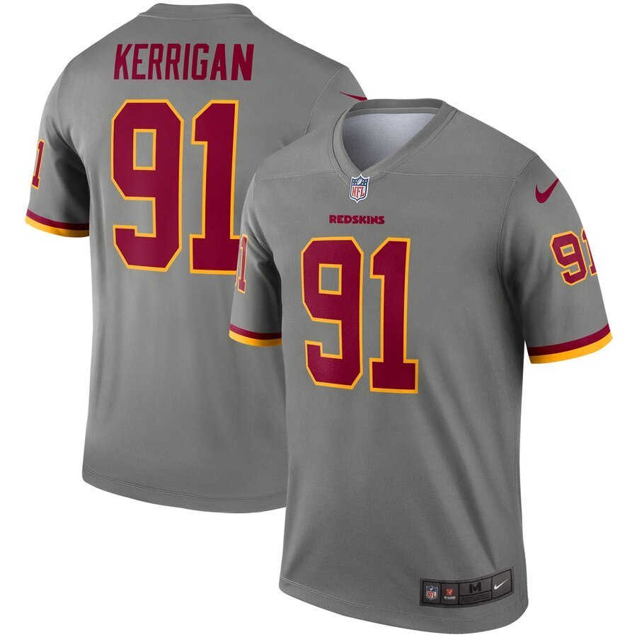 Washington Redskins 91 Ryan Kerrigan Inverted Legend Jersey - Gray