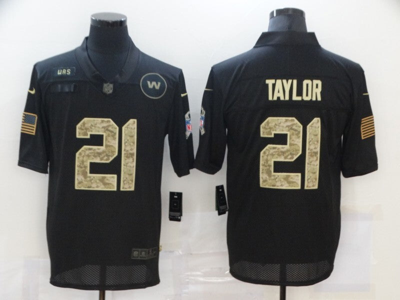 Washington Redskins #21 Sean Taylor 20 Salute Camo Text 635