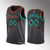 Washington Wizards #00 Tristan Vukcevic 2023-24 Black City Edition Men Jersey Style 2
