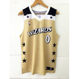 Washington Wizards #0 gilbert arenas gold jersey (print) Style 2