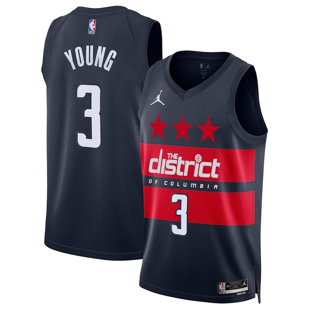Washington Wizards #3 Trae Young Swingman Jersey - Statement Edition - Navy