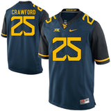 West Virginia Mountaineers Justin Crawford 25 Blue