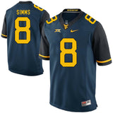 West Virginia Mountaineers Marcus Simms 8 Blue