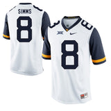 West Virginia Mountaineers Marcus Simms 8 White