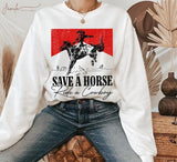 Western Cowboy Sweatshirt, Country Concert, Rodeo Western Horse Rider Sweater