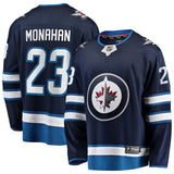 Winnipeg Jets #23 Sean Monahan Home Premier Breakaway Player Jersey - Navy