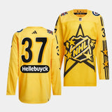 Winnipeg Jets #37 Connor Hellebuyck 2024 NHL All-Star Yellow Jersey Style 1