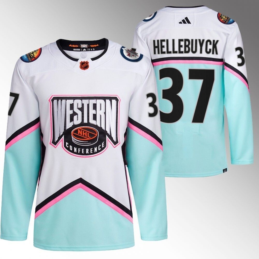 Winnipeg Jets #37 Connor Hellebuyck White 2023 NHL All-Star Western Conference Authentic Jersey