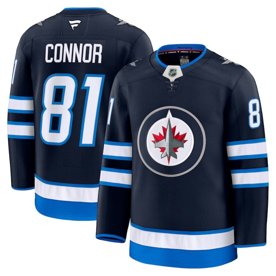 Winnipeg Jets #81 Kyle Connor Home Premium Jersey - Navy