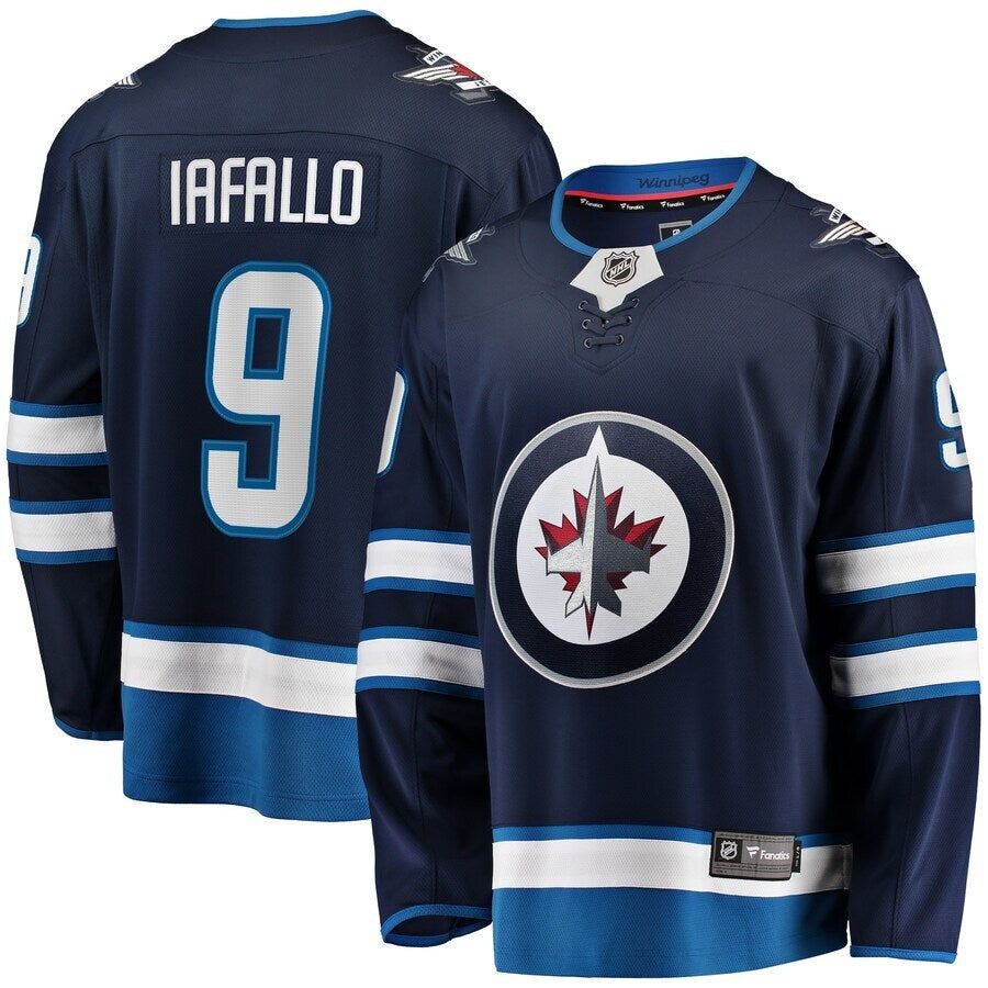 Winnipeg Jets #9 Alex Iafallo Home Premier Breakaway Player Jersey - Navy