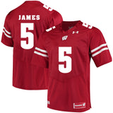 Wisconsin Badgers Chris James 5 Red