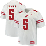 Wisconsin Badgers Chris James 5 White