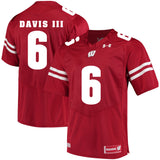 Wisconsin Badgers Danny Davis III 6 Red