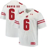 Wisconsin Badgers Danny Davis III 6 White College Football Jersey