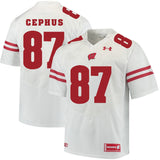 Wisconsin Badgers Quintez Cephus 87 White College Football Jersey