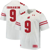 Wisconsin Badgers Rachid Ibrahim 9 White College Football Jersey