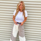 Wish You Were Here  Nude Color Block Pant