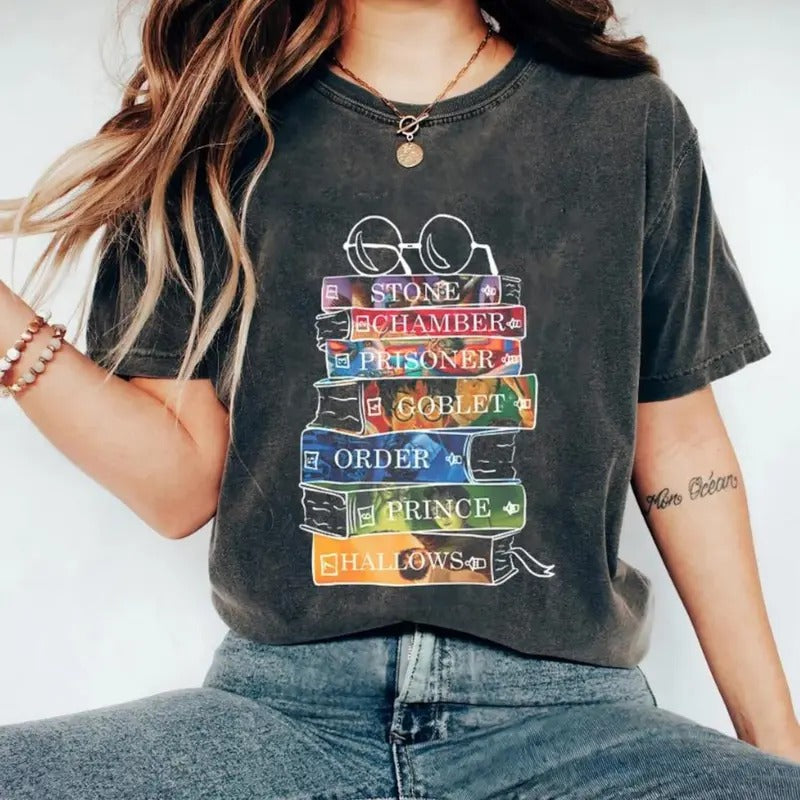 Wizard Castle Book Shirt, Reading Book Wizard Shirt, Hp Comfort Color Shirt, Magic Books, Wizard Book Lover Gift, Bookmerch Bookish UARYP