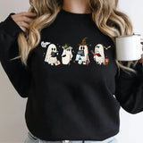 Wizard Ghost Book Sweatshirt, Ghost Bookish Shirt, Wizard Ghost Sweater, Halloween Gift For Book Lovers, Bookish Halloween,Unisex Long Sleeve Crewneck
