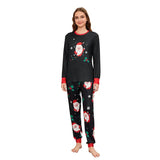 Women Christmas Pajamas Set Santa Claus Print Long Sleeves Shirt and Elastic Pants for Loungewear Soft Sleepwear