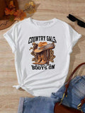 Women's Letter Graphic Round Neck Tee, Casual Short Sleeve Crew Neck T-shirt for Daily Holiday Vacation Outdoor Wear, Ladies Summer Clothes