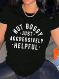 Women's Letter Print Round Neck Graphic Tee, Fashion Casual Crew Neck Short Sleeve T-Shirt for Daily Holiday Vacation Wear, Ladies Summer Clothes