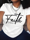 Women's Letter Print Round Neck Tee, Fashion Casual Short Sleeve T-shirt, Ladies Summer Clothes for Daily Wearstyle{n002}9