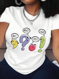 Women's Letter Round Neck Graphic Tee, Fashion Casual Short Sleeve T-shirt for Daily Wear, Ladies Summer Clothes