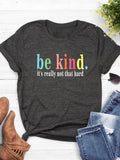 Women's Slogan Print Round Neck Tee, Casual Short Sleeve T-shirt, Ladies Summer Clothes for Daily Holiday Vacation Outdoor Wear