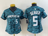 Women American League #5 Corey Seager 2023 MLB All-Star Game Limited Player Jersey - Teal 2023 All-Star Women Youth