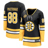 Women Boston Bruins #88 David Pastrnak 100th Anniversary Premier Breakaway Player Jersey - Black