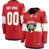 Women Florida Panthers 2025 Stanley Cup Champions Breakaway Custom Jersey - Red