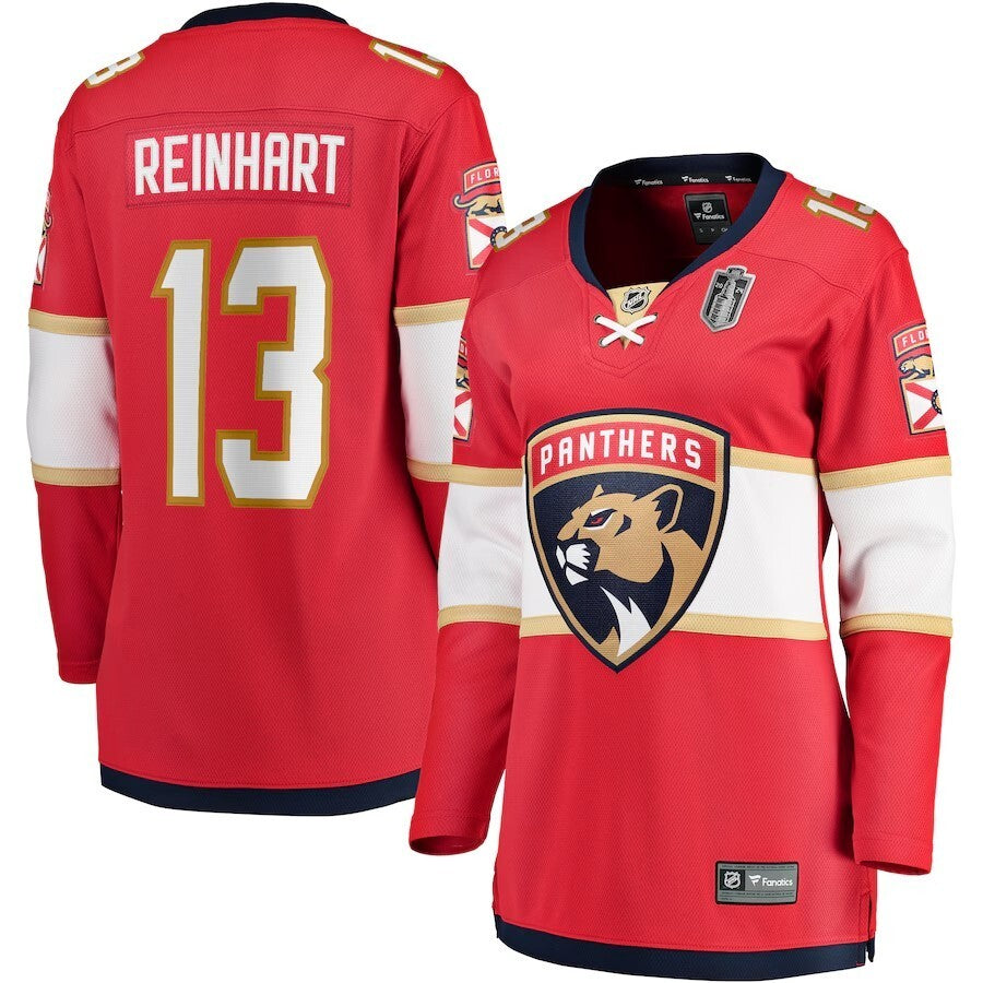 Women Florida Panthers #13 Sam Reinhart 2024 Stanley Cup Final Home Breakaway Player Jersey - Red